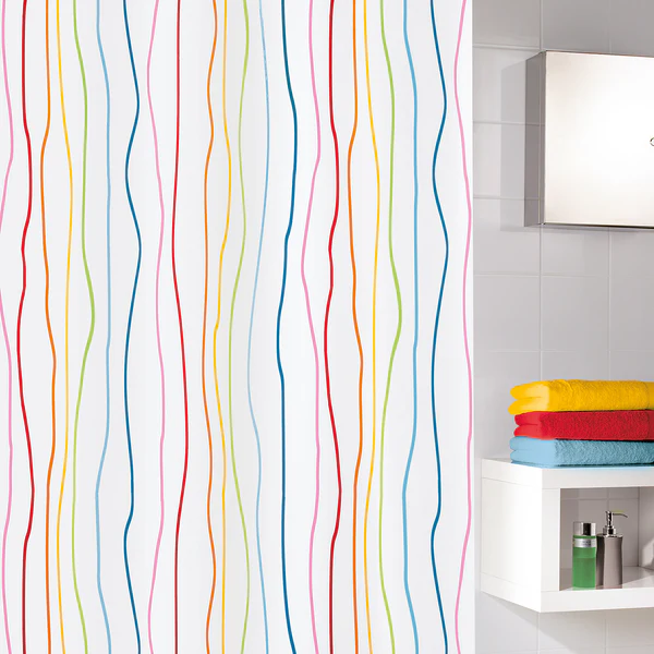Duschvorhang Jolie - Polyester - Mehrfarbig - 180 x 200 cm - Image 2