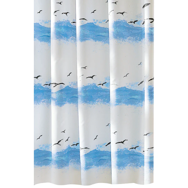 Duschvorhang Seaside - Polyester - Krokusblau - 120 x 200 cm