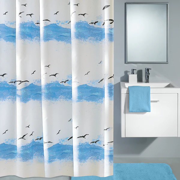 Duschvorhang Seaside - Polyester - Krokusblau - 180 x 200 cm - Image 2