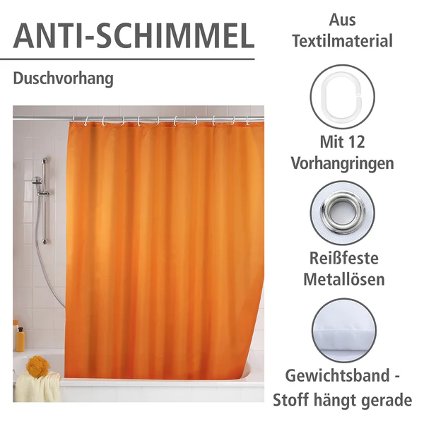 Duschvorhang Uni - Kunstfaser - Orange - Image 9