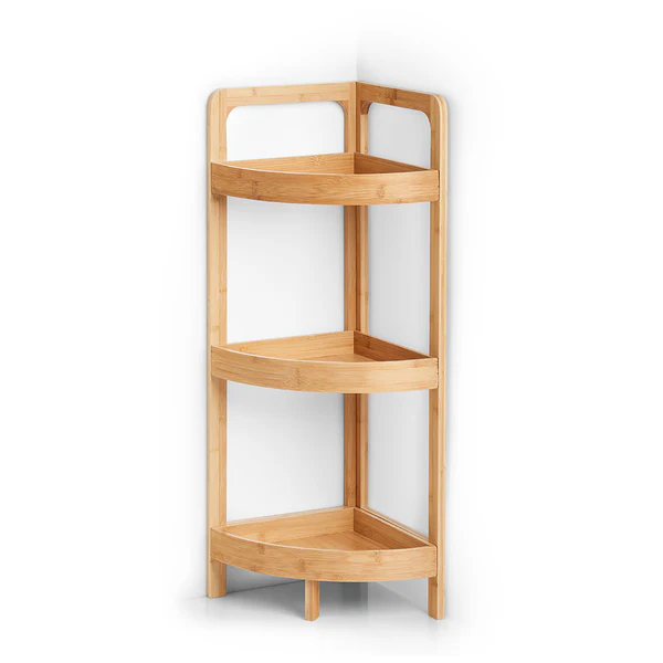 Eckregal Cambell - Bambus - Natur - 29 x 29 x 85 cm