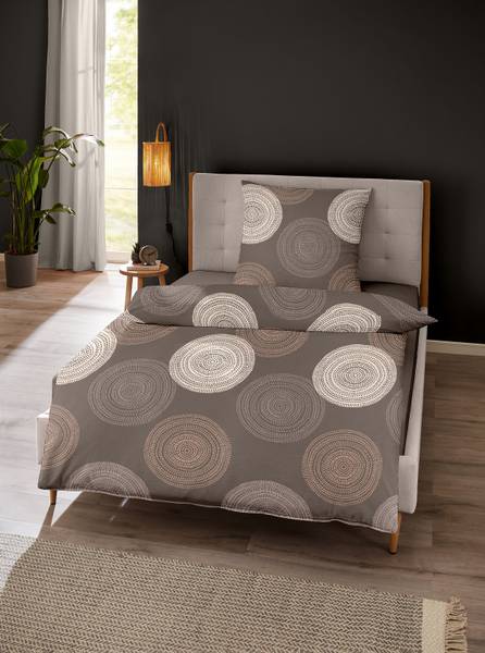 Edelbiber-Bettwäsche Lorhi - Edelbiber - Taupe - 135 x 200 cm + Kissen 80 x 80 cm - Image 2