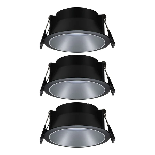 Einbauleuchte Cole Coin - Aluminium / Kunststoff - Schwarz / Silber - 3er Set - Image 6
