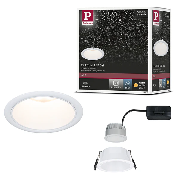 Einbauleuchte Cole Coin - Aluminium / Kunststoff - Weiß - 1er Set - Image 8