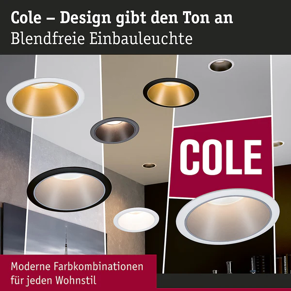 Einbauleuchte Cole Coin - Aluminium / Kunststoff - Weiß - 3er Set - Image 10