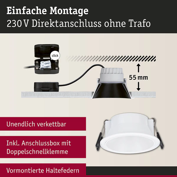 Einbauleuchte Cole Coin - Aluminium / Kunststoff - Weiß - 3er Set - Image 13