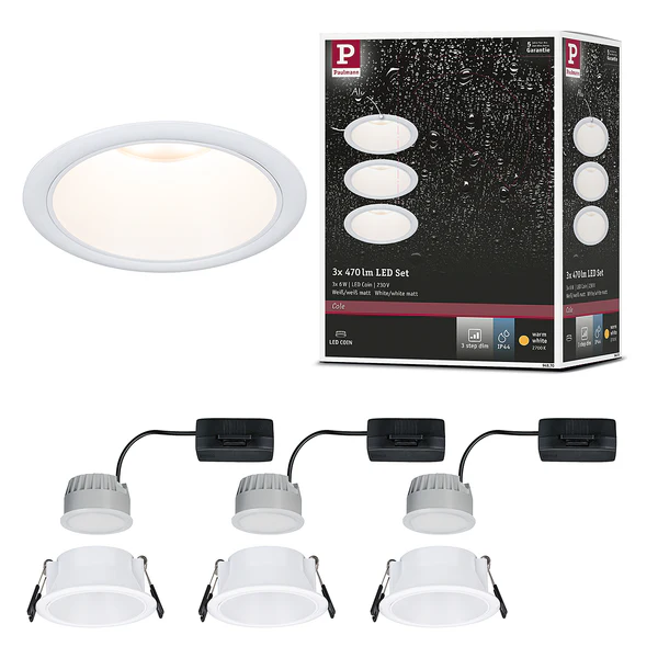 Einbauleuchte Cole Coin - Aluminium / Kunststoff - Weiß - 3er Set - Image 9