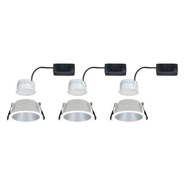Einbauleuchte Cole Coin - Aluminium / Kunststoff - Weiß / Silber - 3er Set - Image 8