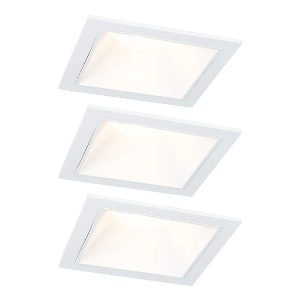 Einbauleuchte Cole Coin Eckig - Aluminium / Kunststoff - Weiß - 3er Set