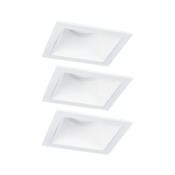 Einbauleuchte Cole Coin Eckig - Aluminium / Kunststoff - Weiß - 3er Set - Image 5