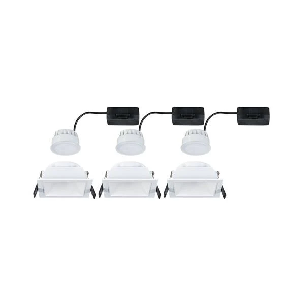 Einbauleuchte Cole Coin Eckig - Aluminium / Kunststoff - Weiß - 3er Set - Image 7