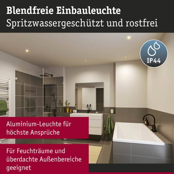 Einbauleuchte Cole Coin Eckig - Aluminium / Kunststoff - Weiß / Gold - 3er Set - Image 12