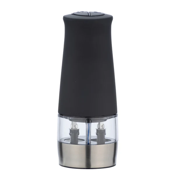 Elektrische Mühle mit LED-Licht Armin - ABS / Keramik - Silber / Schwarz