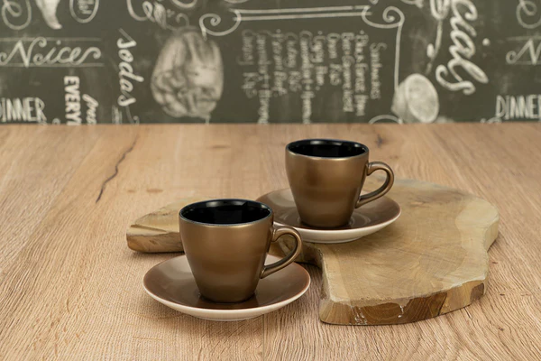 Espressotassen Golden Days - Steinzeug - 4er-Set - Schwarz / Gold - 4-teilig - Image 4