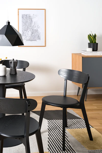 Esszimmerstuhl Bogmoor (2er-Set) - Kunstleder / Esche massiv - Schwarz - Image 8