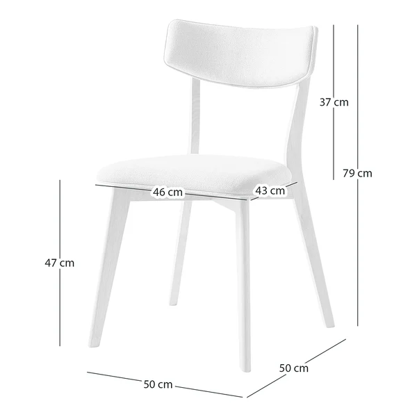 Esszimmerstuhl COLSON - Webstoff / Gummibaum massiv - Hellgrau - 2er Set - Image 11