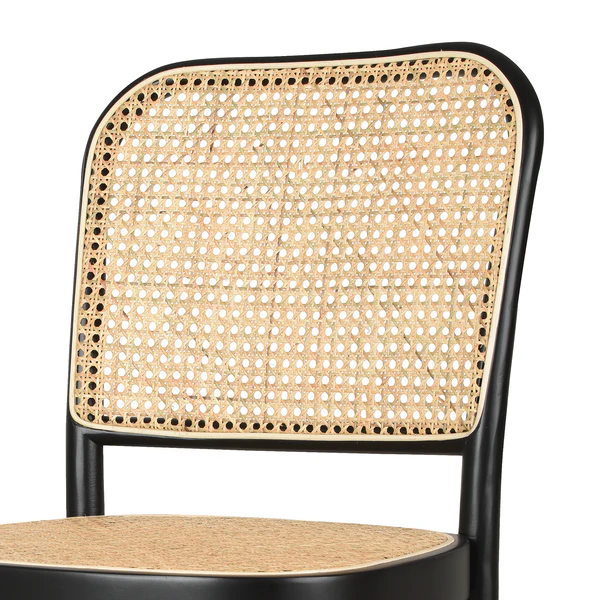 Esszimmerstuhl Daru (2er-Set) - Rattan / Buche massiv - Rattan / Schwarz - Image 12
