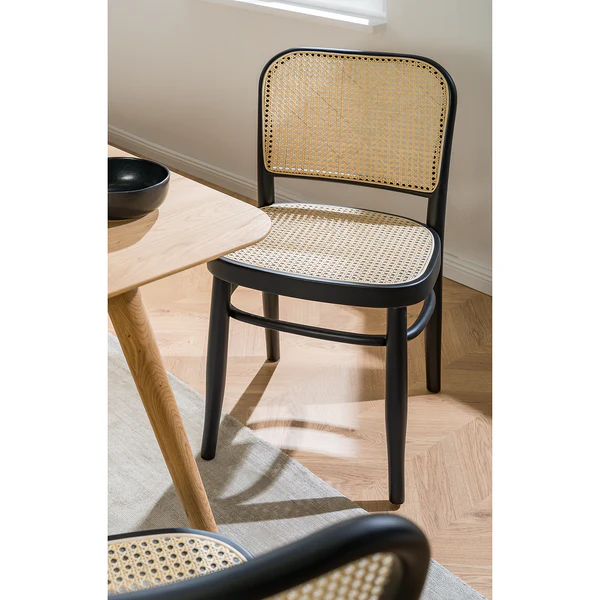 Esszimmerstuhl Daru (2er-Set) - Rattan / Buche massiv - Rattan / Schwarz - Image 3
