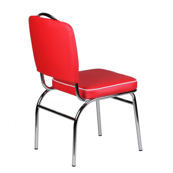Esszimmerstuhl Eckero - Kunstleder / Metall - Chrom - Rot / Weiß - Image 3