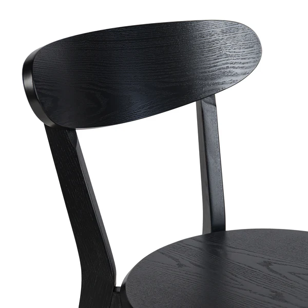 Esszimmerstuhl Flori (2er-Set) - Esche teilmassiv - Esche Schwarz - Image 10