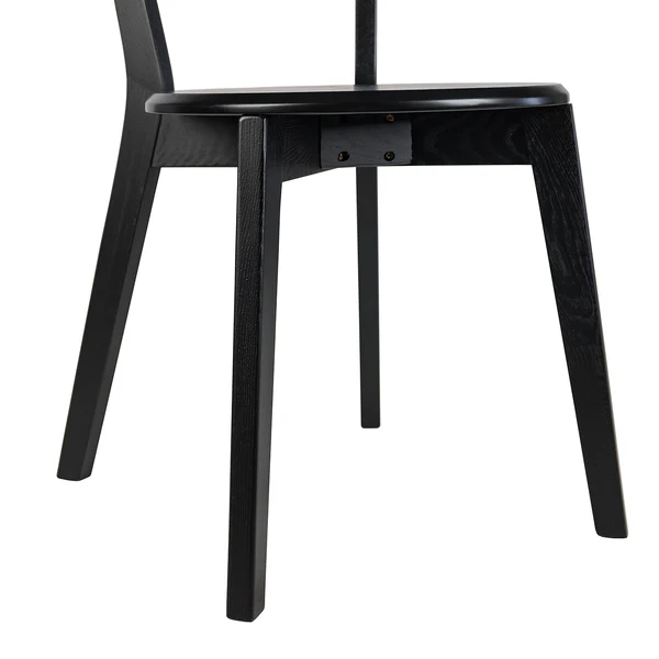 Esszimmerstuhl Flori (2er-Set) - Esche teilmassiv - Esche Schwarz - Image 15