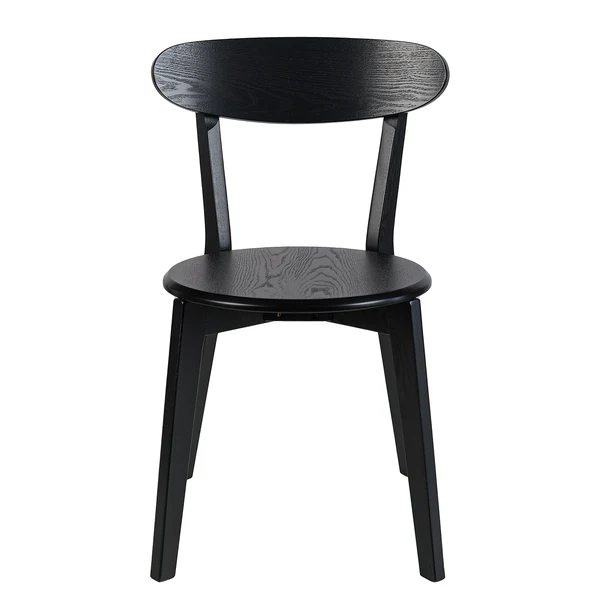 Esszimmerstuhl Flori (2er-Set) - Esche teilmassiv - Esche Schwarz - Image 4