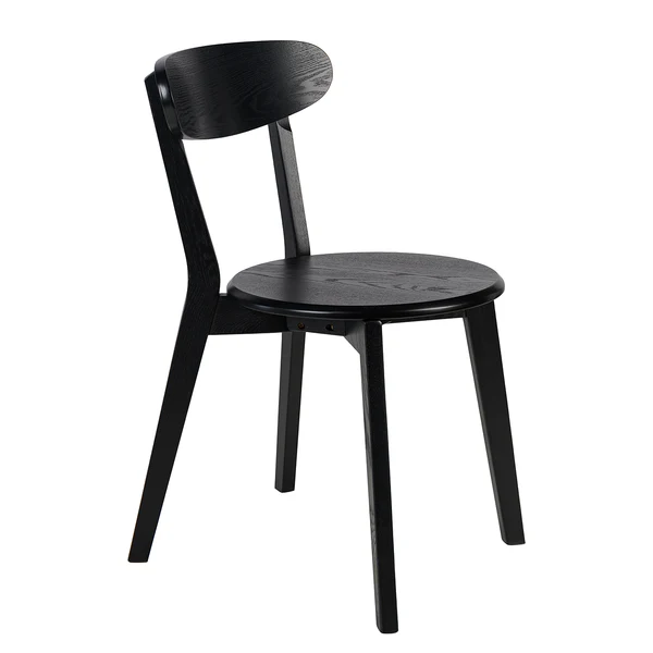Esszimmerstuhl Flori (2er-Set) - Esche teilmassiv - Esche Schwarz - Image 8