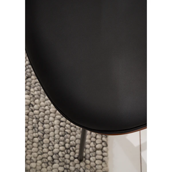 Esszimmerstuhl Hossa (2er-Set) - Kunstleder / Eisen - Schwarz / Walnuss - Image 10