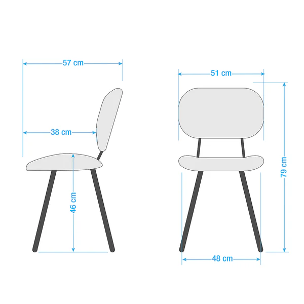 Esszimmerstuhl Hossa (2er-Set) - Kunstleder / Eisen - Schwarz / Walnuss - Image 13