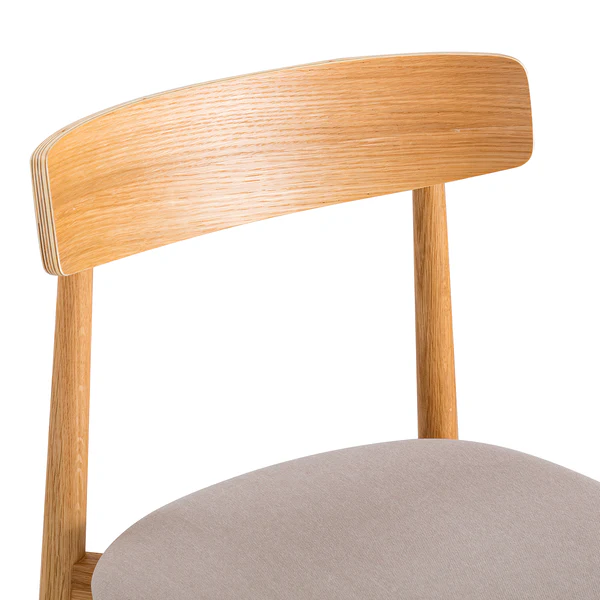 Esszimmerstuhl Lolif 2er-Set - Webstoff / Eiche massiv - Beige / Eiche - Eiche Hell - Image 16
