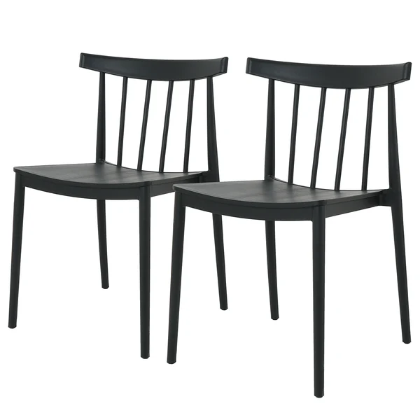 Esszimmerstuhl Mattas 2er-Set - Schwarz