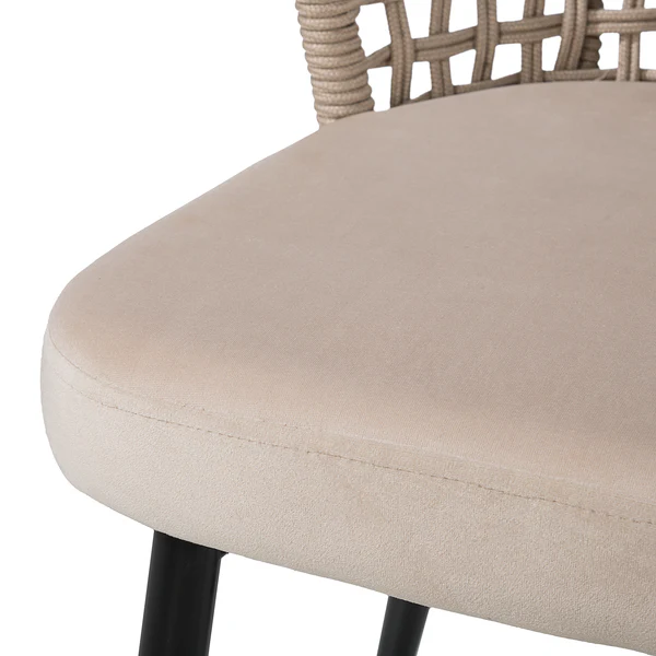 Esszimmerstuhl Rickwood 2er-Set - Samt / Stahl - Beige / Schwarz - Image 9