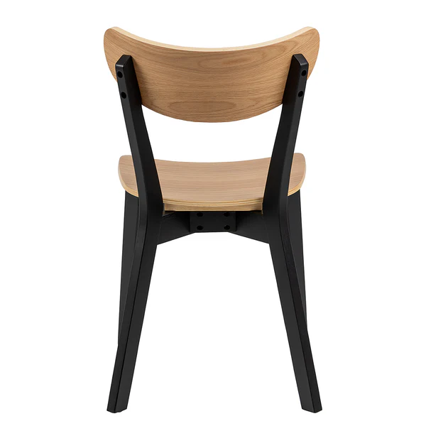 Esszimmerstuhl Rigby (2er-Set) - Echtholz Furnier / Gummibaum massiv - Eiche / Schwarz - Image 10