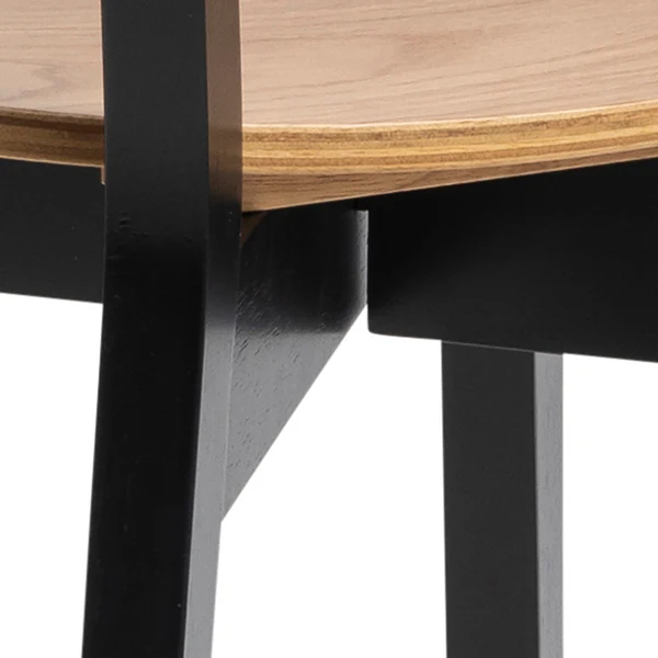 Esszimmerstuhl Rigby (2er-Set) - Echtholz Furnier / Gummibaum massiv - Eiche / Schwarz - Image 14