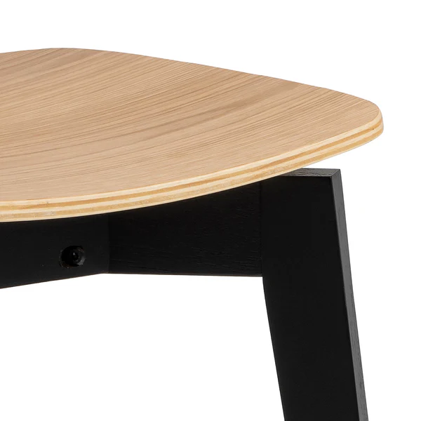 Esszimmerstuhl Rigby (2er-Set) - Echtholz Furnier / Gummibaum massiv - Eiche / Schwarz - Image 17