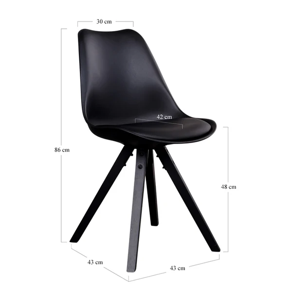 Esszimmerstuhl Trebes I (2er-Set) - Kunststoff / Gummibaum massiv - Schwarz / Schwarz - Image 7
