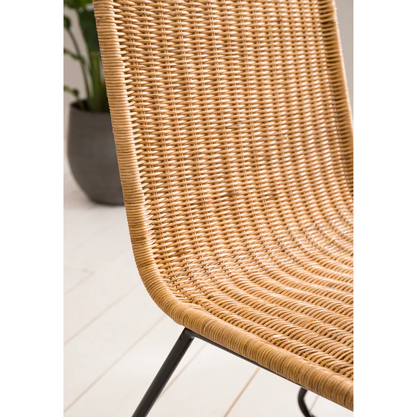 Esszimmerstuhl Vuna (2er-Set) - Rattan / Metall - Rattan Natur / Schwarz - Image 10