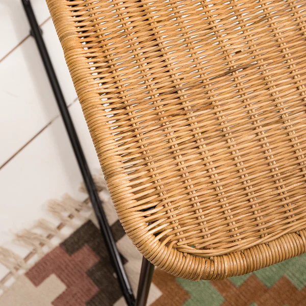 Esszimmerstuhl Vuna (2er-Set) - Rattan / Metall - Rattan Natur / Schwarz - Image 13