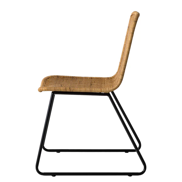 Esszimmerstuhl Vuna (2er-Set) - Rattan / Metall - Rattan Natur / Schwarz - Image 5
