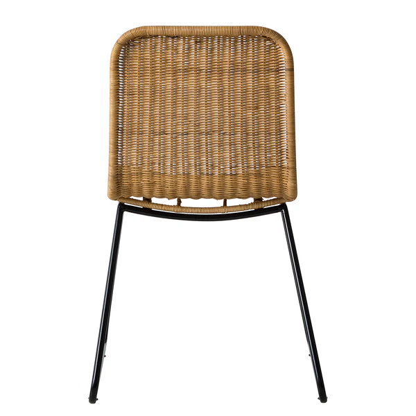 Esszimmerstuhl Vuna (2er-Set) - Rattan / Metall - Rattan Natur / Schwarz - Image 6