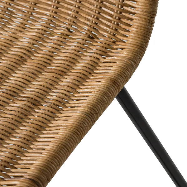 Esszimmerstuhl Vuna (2er-Set) - Rattan / Metall - Rattan Natur / Schwarz - Image 7