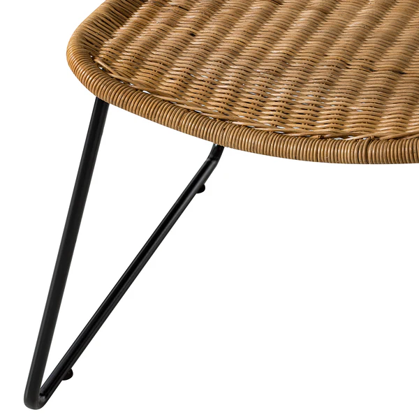 Esszimmerstuhl Vuna (2er-Set) - Rattan / Metall - Rattan Natur / Schwarz - Image 9