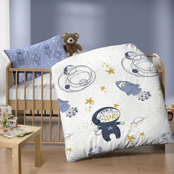 Feinbiber Bettwäsche 0004647 - Baumwolle - Eisblau - 100 x 135 cm + Kissen 40 x 60 cm - Image 2