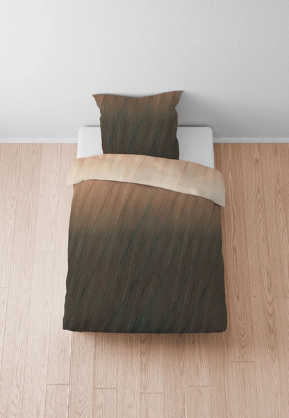 Feinbiber-Bettwäsche Maric - Baumwolle - Braun - 155 x 220 cm + Kissen 80 x 80 cm - Image 2