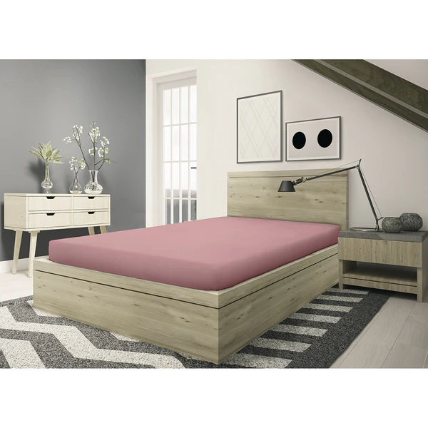 Feinbiber Spannbettlaken Gots - GOTS-Baumwolle - Altrosa - 180 x 200 cm - Image 3