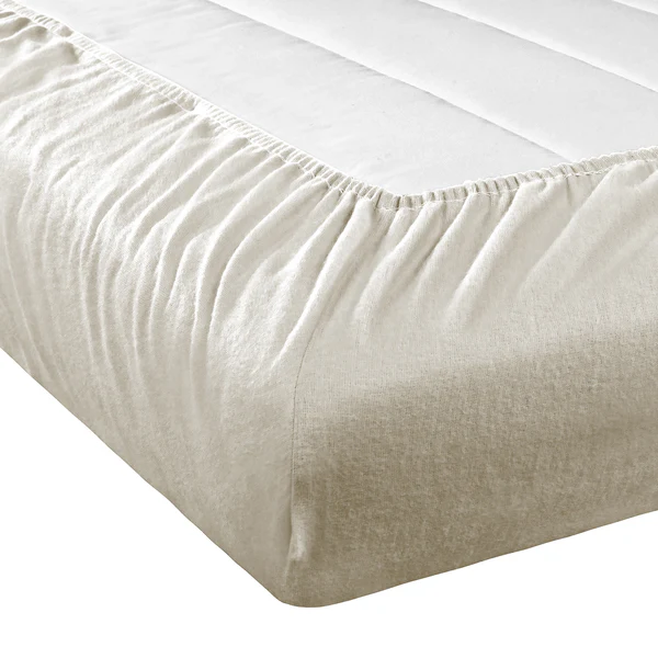 Feinbiber Spannbettlaken Vindum - Baumwolle - Beige - 200 x 200 cm - Image 5