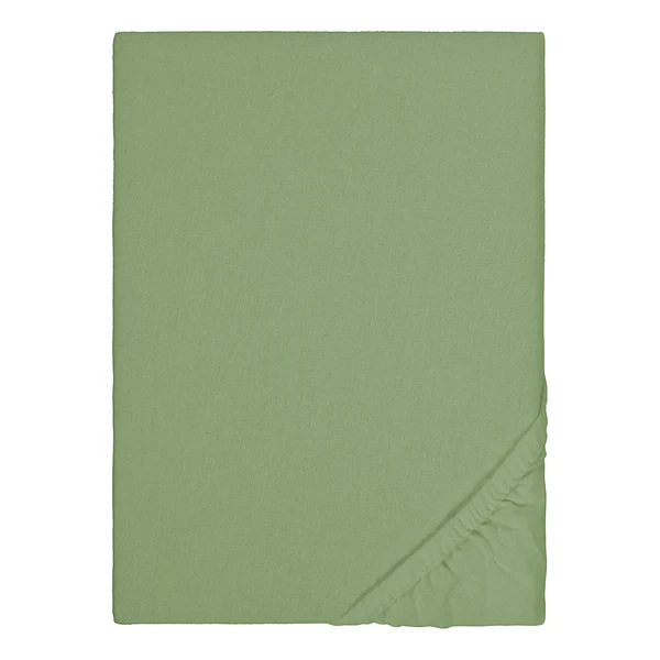 Feinbiber Spannbetttuch 0002744 - Baumwolle - Grün - 140-160 x 200 cm