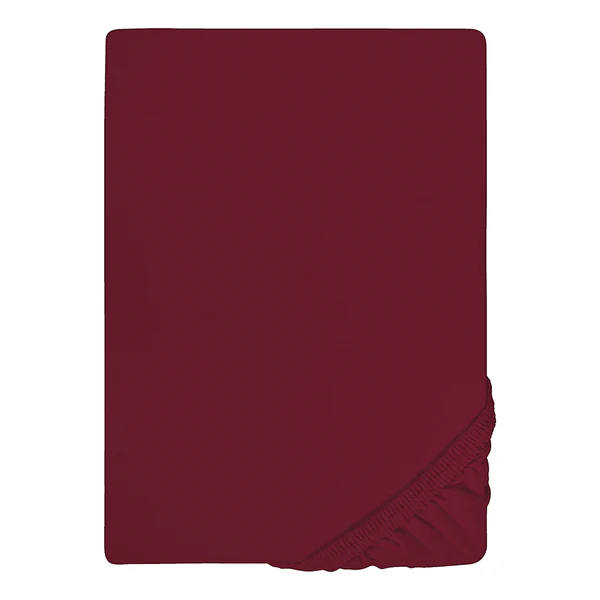 Feinjersey Spannbettuch 0077144 - Baumwolle Jersey - Burgunderrot - 180-200 x 200 cm