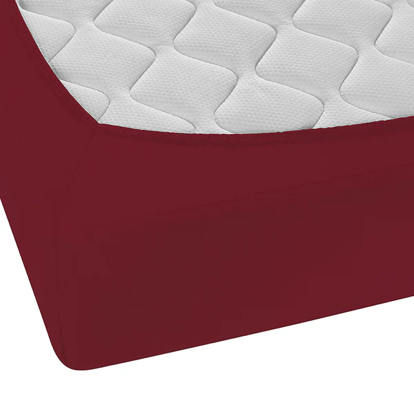 Feinjersey Spannbettuch 0077144 - Baumwolle Jersey - Burgunderrot - 180-200 x 200 cm - Image 4