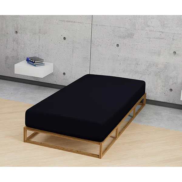 Feinjersey Spannbettuch 0077144 - Baumwolle Jersey - Schwarz - 90-100 x 200 cm - Image 2